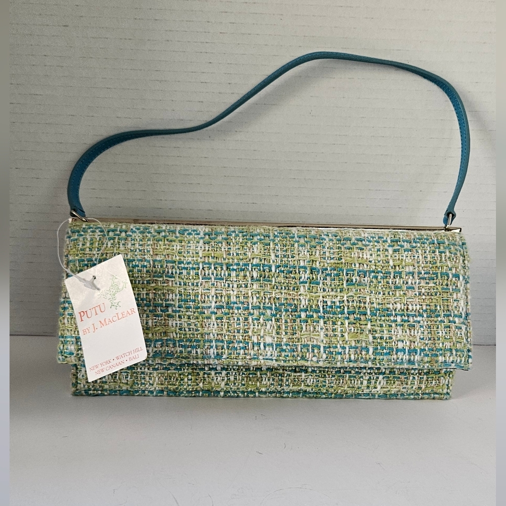 Putu By J. McLear Green And Blur Boucle‎ Shoulder Bag Vintage NWT
